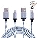 Xcords(TM) 2Pcs 10Ft iPhone Lightning Cable Charging Cord Nylon Braided Apple USB Cable Usb 2.0 Data Sync Cable 8 Pin Cable for iPhone 5/5s/5c 6s 6s Plus iPad iPod 5G