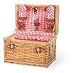 Chardonnay Red Check Lining With Red Check Napkins 13 Inches Willow Basket With Wine Service