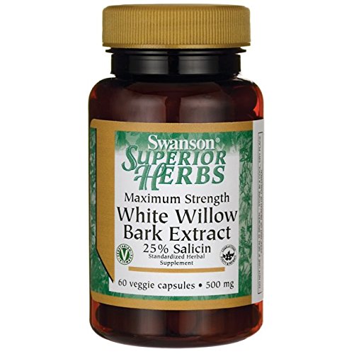 Swanson Superior Maximum Strength White Willow Bark 500 Milligram 60 Veg Caps