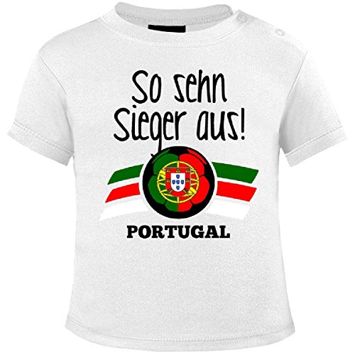 Mikalino Baby T-Shirt So sehn Sieger aus Portugal kurzarm, Farbe:weiss;Grösse:68/74