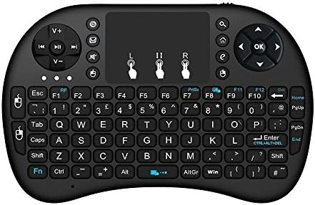 WISEWO I8 Mini 2.4Ghz Wireless Touchpad Keyboard Mouse For Pc, Pad, Xbox 360, Ps3, Google Android Tv Box, Htpc, Iptv Black with Rechargeable Battery