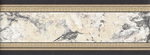 Marble Insert with Gold Filigree and Black Edge Border 58320492b