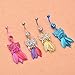 WILLTOO 1PC Cute Crystal Owl Dangle Belly Button Bar Navel Ring Body Piercing Jewelry (Multicolor)