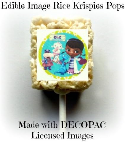 12 count DOC MC STUFFINS Rice Krispies Treat Pops 1 Dozen Edible Image Rice Krispy Party Favors Desserts Gifts Party Supplies on a stick &amp; Individually Wrapped