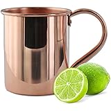 Solid Copper Mugs Moscow Mule Mug with No Inner Linings, 16 oz