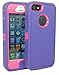 BeautyChase(TM) Iphone 5/Iphone 5S Defender Body Armor Case Purple on Pink Comparable to Otterbox Defender Series