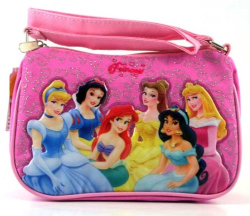 Disney Princess Purse Handbag – Featuring Belle, Jasmine, Snow White and Ariel; Great Gift Idea For Girls (Kids and Children’s Tote Hand Bag)