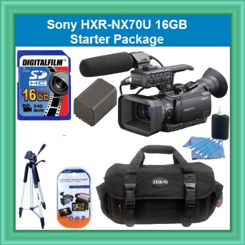 Sony HXR-NX70U NXCAM Compact Camcorder with 96GB Flash Memory Starter Package Includes NPFV70 Battery, 16GB SDHC Memory Card + More!!!! Sony HXR-NX70U NXCAM Compact Camcorder with 96GB Flash Memory Starter Package Includes NPFV70 Battery, 16GB SDHC Memory Card + More!!!!