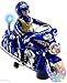 WolVol Electric Police Toy Motorcycle with Colorful Lights and Sirens, Sound Effects and Talking, Goes Around and Changes Directions on Contact