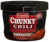 Campbell's Chunky Firehouse Hot & Spicy Chili, 15.25 oz Microwavable Containers, 8 ct (Quantity of 2)