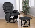Furniture online: Black Leatherette Cushion Glider Rocker Chair w/Ottoman
