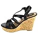 Beston EA80 Women's Platform Criss Cross Strappy Buckle Wedge Dress Sandals