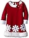Bonnie Jean Girls Snowflake White Santa Fur Red Dress, 2-4T