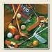 Antique Golf, Set of 4 Absorbent Ceramic Coasters