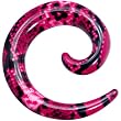 0 Gauge Pink Snake Skin Acrylic Spiral Taper
