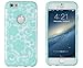 iPhone 6, DandyCase 2in1 Hybrid High Impact Hard Sea Green Flower Pattern + Silicone Case Cover for Apple iPhone 6 (4.7