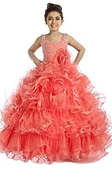 Girls Crystal Crystals Lace  Organza  Ball Gown Flower-Girl Dress/Pageant Dress/Party Dress 