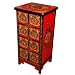 EXP Handmade Asian Furniture - 38" Red & Black Tibetan Medicine Cabinet With Gold Chinese Dragons