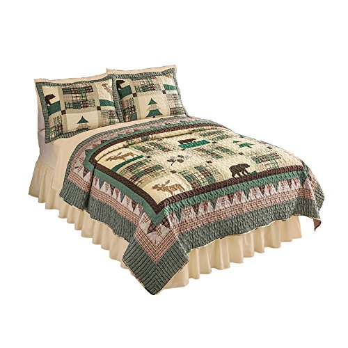 Northwoods Lodge Moose Bedroom Quilt, Multi, Full/Queen