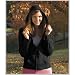 Black Classic Fleece Raw Edge Hoodie for Junior and Girl Sizes. Fleece, unfinished edges.