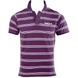 Soul Cal Stripe Polo T-Shirt - Purple - Mens