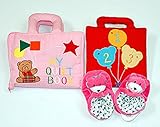 布絵本MY QUIET BOOKマイクワイエットブック　ベア ピンク&バルーンかずあそびブック　おまけ付きラトル入りルームシューズ ジョイフルギフトセット　知育