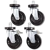 Casters for Wire Shelving Units - 4 Pack 5" wheels mobile shelves commercial industrial restaurant