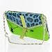 Green Handbag (Green) Leopard Print Handbag Bag design Plastic Stand Case / Cover / Skin / Shell for iPhone 4 / 4S + Free USB Cable and Screen Protector (7169-1)