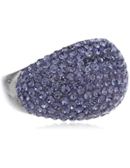 Sterling Silver Colored Crystal Cluster Ring