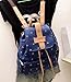 ZPS Fashion Girls Canvas Pastoral Floral Flower Leisure Backpack School Bag (Blue)
