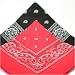 PAISLEY BANDANA scarf duo 1 x BLACK 1 x RED