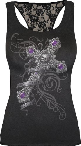 Spiral - Womens - TRUE LOVE - Racerback Lace Top Black