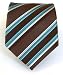 100% Silk Woven Chocolate Brown Striped Tie