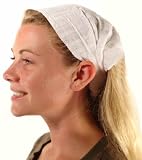 MayaWear Bandana - White Handwoven 100% Cotton with Elastic Backing Easy to wear