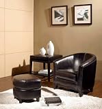 Abbyson Ellis Leather Armchair and Ottoman Set