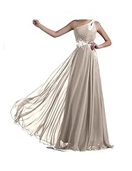 Chiffon Floor Length One Shoulder Sheath Fitted Prom Dress 