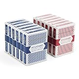 Brybelly 12 Decks (6 Red/6 Blue) Wide-Size, Jumbo Index Plastic Coated Playing Cards[並行輸入品]