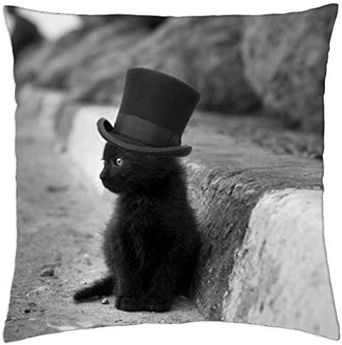 mad hatter kitty - Rainy man Pillow Cover Case (18" x 18")