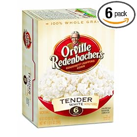 Orville Redenbacher's Gourmet Microwavable Popcorn, Tender White, 6-Count Boxes (Pack of 6)