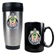 Chivas USA MLS Stainless Steel Travel Tumbler and Black Ceramic Mug Set - Primary Team Logo by Great American Products