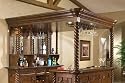 Tuscan Pub Canopy and Post in Dark Mahogany Finish Powell 570-485 WHT