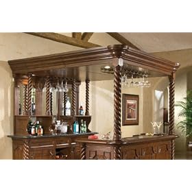 Tuscan Pub Canopy and Post in Dark Mahogany Finish Powell 570-485 WHT by Powell Furniture