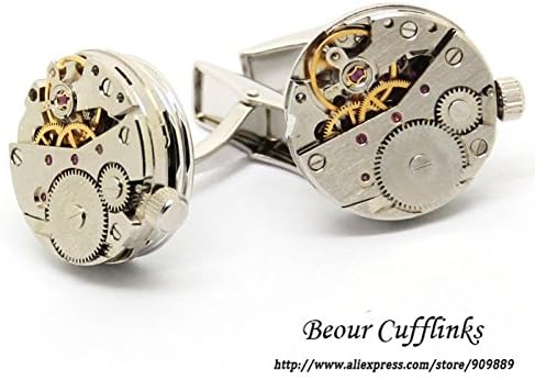 SunShine Day 2015 Cufflinks Jewelry Men Silver Shirt Cuff Steampunk Brand Cufflinks With Small Round Wedding Watch Cufflink