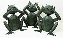 Set of 3 Metal Garden Ornament Frogs (40cm)