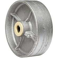 EZ Roll WEZ-0620-STR 6" Diameter Semi-Steel Roller Bearing Wheel, 1200 lbs Load Capacity