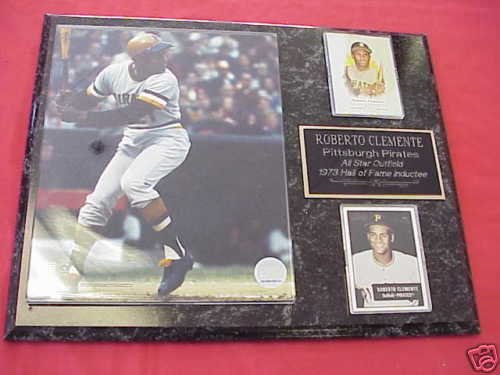 Roberto Clemente 2 Card Collectors Plaque