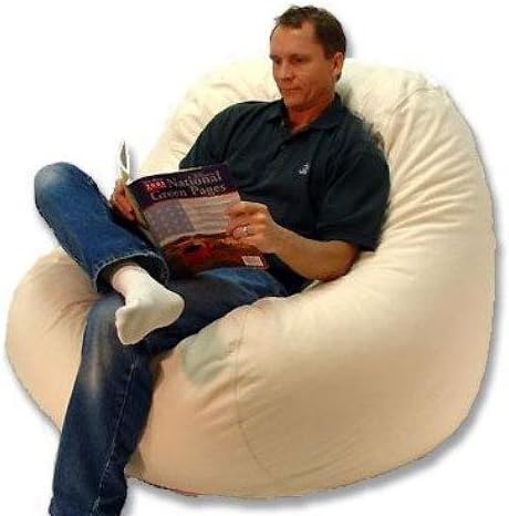Bean - TBBL-PC-K - Bigbean Lounger Bean Bag Chair - Polycotton Khaki - 50 in. Diameter
