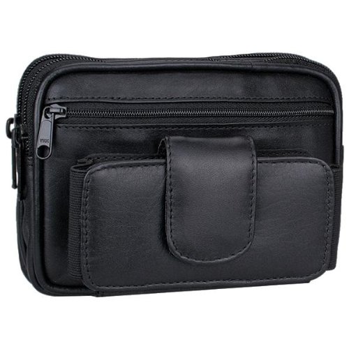 Leder G&uuml;rteltasche G&uuml;rtel Tasche Schwarz