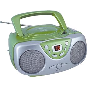 Curtis SRCD243 Sylvania Portable CD Player with AM/FM Radio, Boombox (Green)