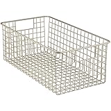 InterDesign Classico Kitchen Pantry Freezer Wire Basket Organizer, Deep, Satin